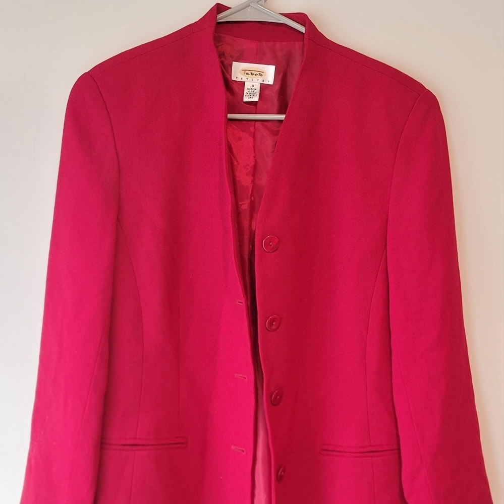 Talbots 100% Wool women's red Blazer size 10 Petites